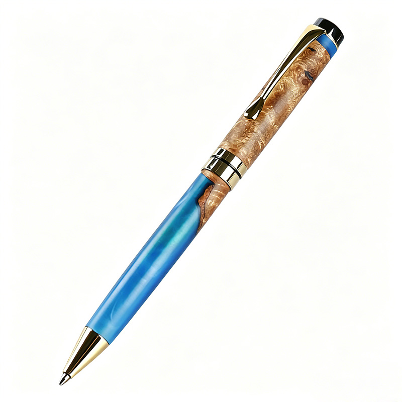 PKM-1 Twist Ballpoint pen kit Gold  Chrome  Finish with Gunmetal Topcap