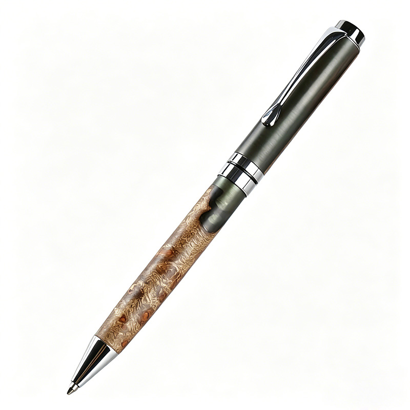 PKM-1 Merit  Twist Ballpoint pen Kits For Turning Chromed Color with Gunmetal Top Cap