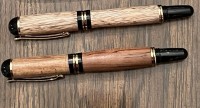 Black and gold trim Churchill fountain pens
