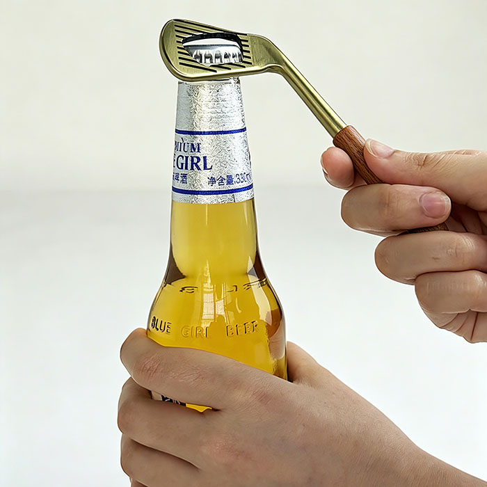 BOK-6 Zinc Alloy Golf Iron Putter Shaped Creative Beer Opener