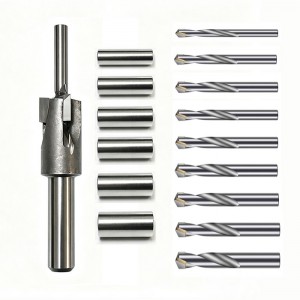 Tungsten Carbide Superhard Alloy  Barrel Trimming Kit with 6 Bushing Sleeves  & 9 Tungsten carbide superhard alloy twist drill bits