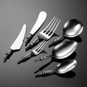 Premium 304 Stainless Steel Cutlery Kit Bolster with Finished Tang and threaded insertable part-Round Spoon