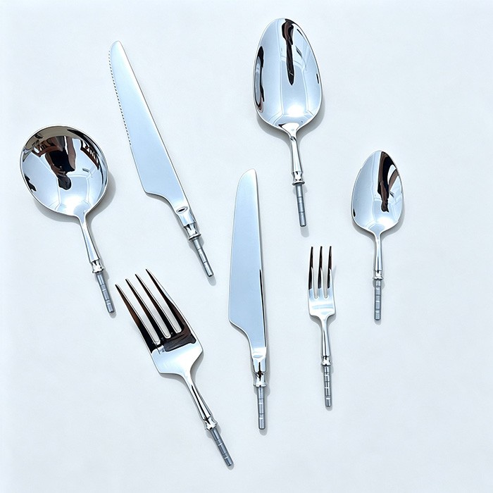 Premium 304 Stainless Steel Cutlery Kit Bolster with Finished Tang-Round Spoon