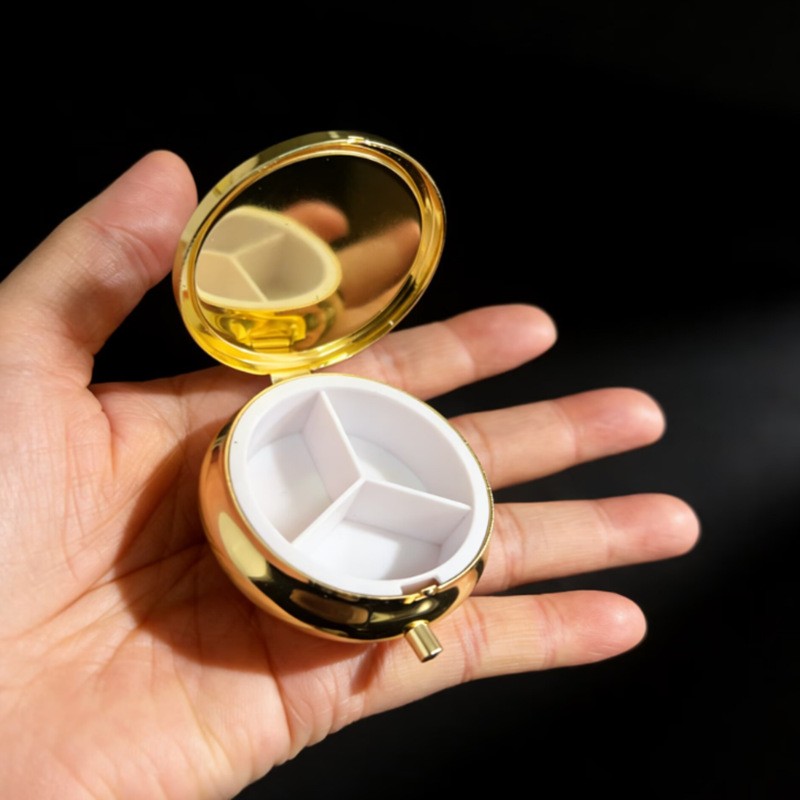 3-Compartment DIY Wood Turning Pill Box – Metal Base for Custom Inlay