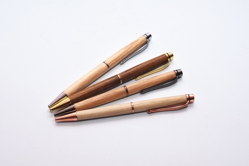 All 4 colours of this pen type in 4 different woods.