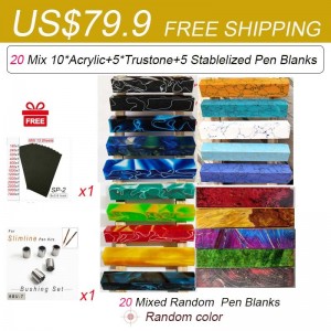 20 Random Mixed Color Pen Blanks US$79.9 Free Shipping