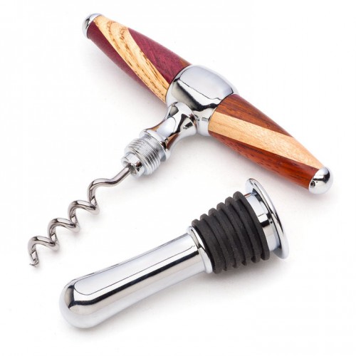 Handled Corkscrew/Bottle Stopper Kit