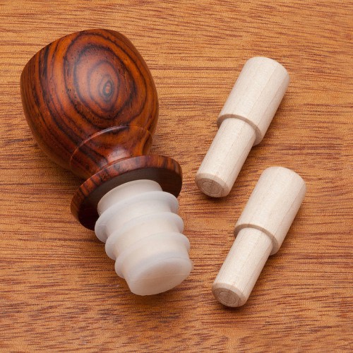 Silicone Bottle Stopper Maple Dowel 5 Pack