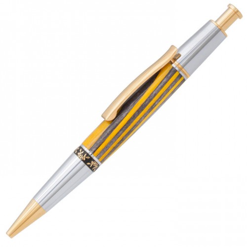 Aero Click Pen Kit 10k Gold &amp; Chrome